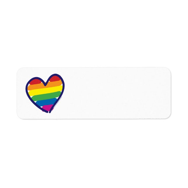 Gay Pride Rainbow Flag Love Hearts Label (Front)