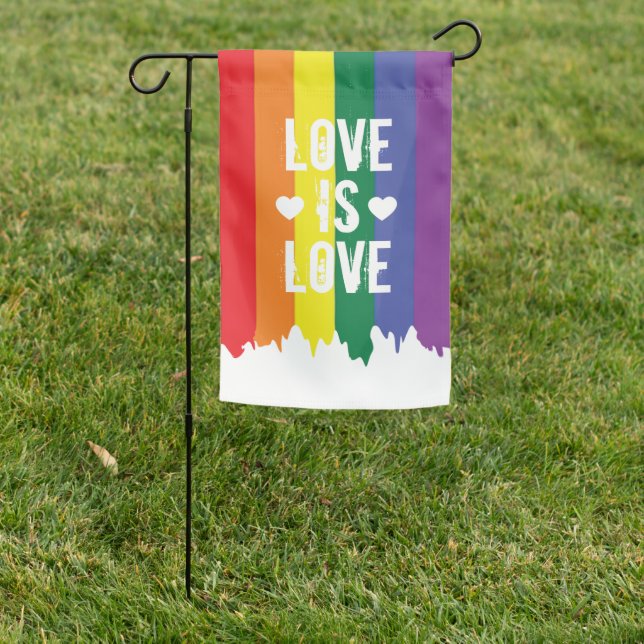 Gay Pride Rainbow Flag Love is Love Running Paint (In SItu)