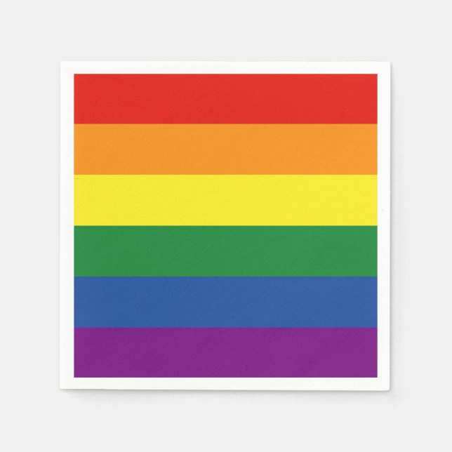 Gay pride Rainbow Flag Napkins (Front)