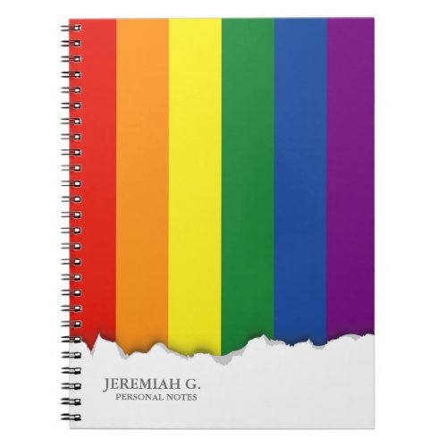 Gay pride Rainbow Flag Notebook