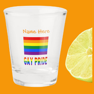 Gay Pride Rainbow Flag Orange Personalized  Shot Glass