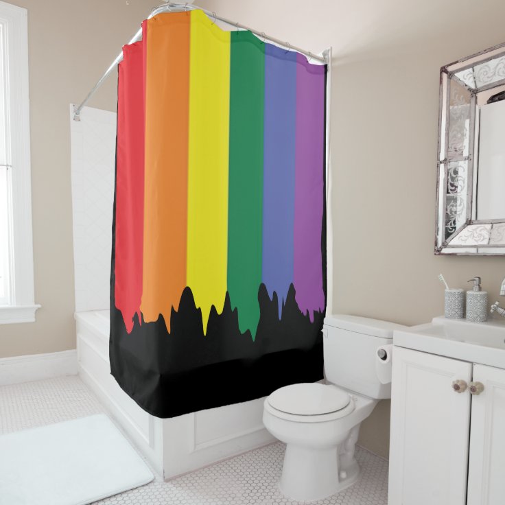 Gay Pride Rainbow Flag Paint Shower Curtain Zazzle