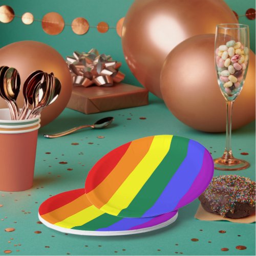 Gay Pride Rainbow Flag Paper Plates