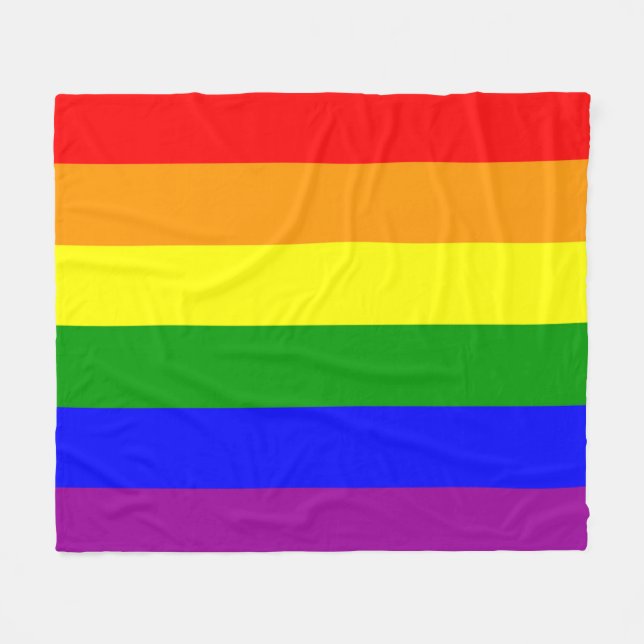 Gay Pride Rainbow Flag pattern Fleece Blanket (Front (Horizontal))