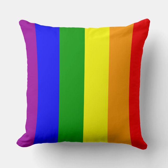 Gay Pride Rainbow Flag pattern Throw Pillow (Front)