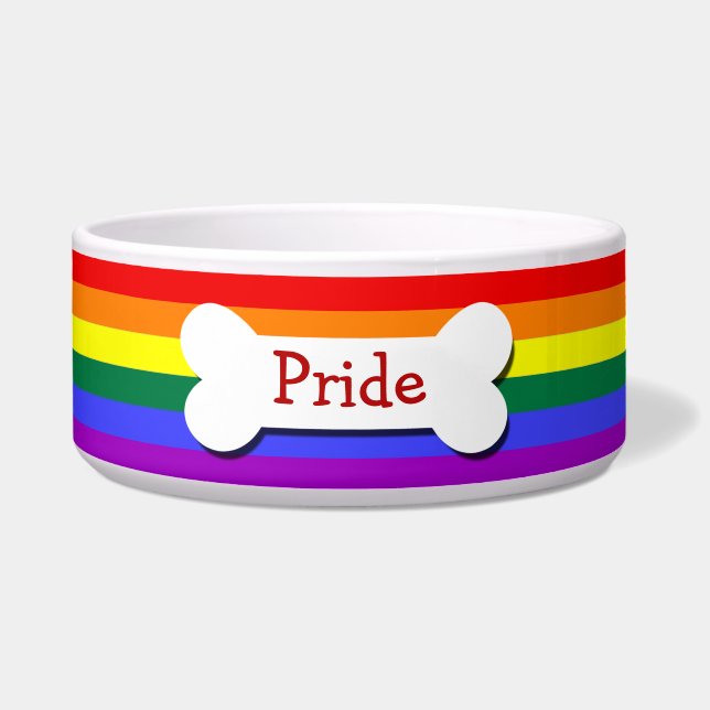 Gay Pride Rainbow Flag Personalized Bowl (Front)