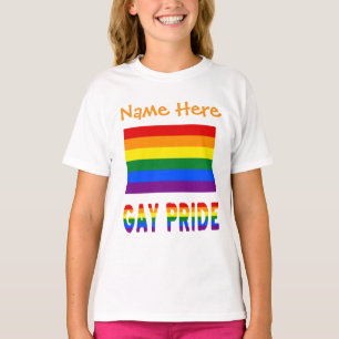 Gay Pride Rainbow Flag Personalized Girls' T-Shirt
