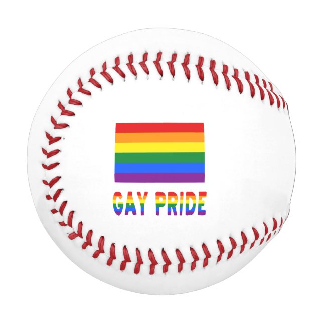 Gay Pride Rainbow Flag Personalized Name  Baseball (Front Left)