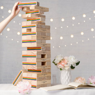 Gay Pride Rainbow Flag Personalized Topple Tower