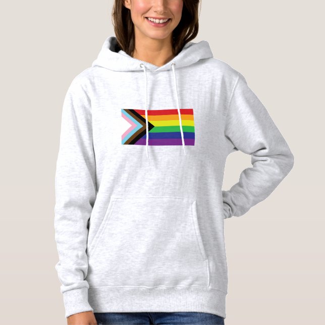 Gay Pride Rainbow Flag Progressive LGBTQIA+ Hoodie (Front)