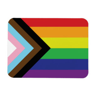 Flag Progress Pride Gay Pride Rainbow Flag Magnet 3x5 In, Automotive Magnet  2 PK