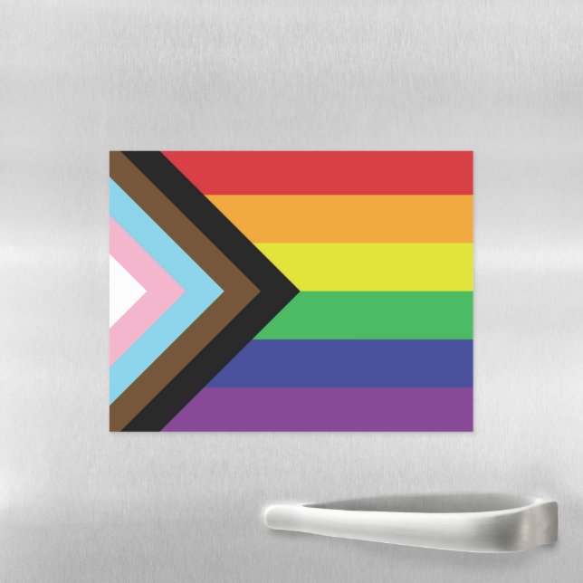 Gay Pride Rainbow Flag Progressive LGBTQIA+ Magnetic Dry Erase Sheet (In Situ)