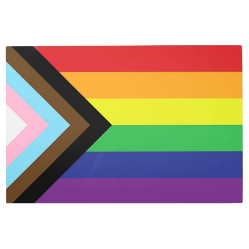 Gay Pride Rainbow Flag Progressive LGBTQIA Metal Print