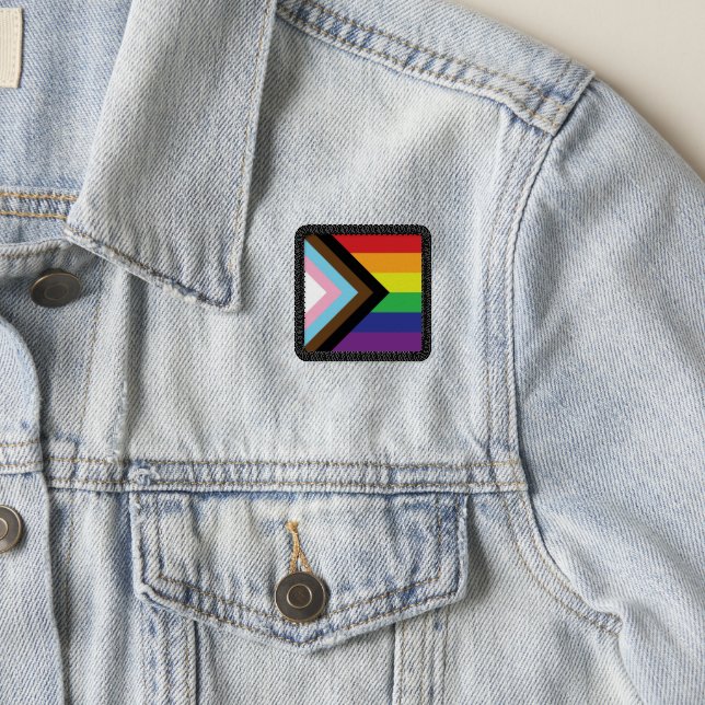 Gay Pride Rainbow Flag Progressive LGBTQIA+ Patch (On Jacket)