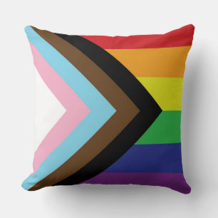 Gay Pride Rainbow Flag Progressive LGBTQIA+ Throw Pillow
