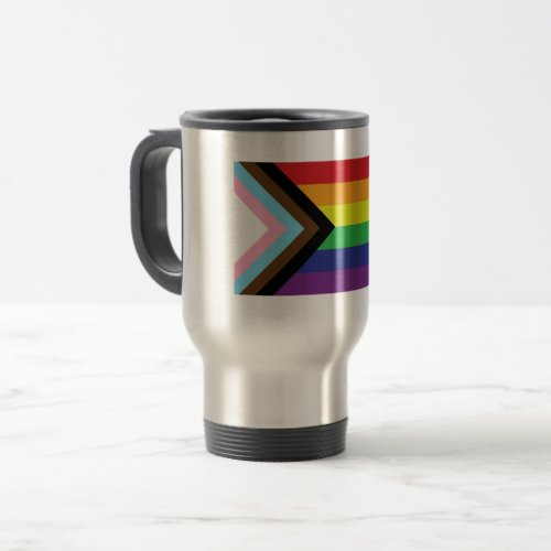 Gay Pride Rainbow Flag Progressive LGBTQIA Travel Mug
