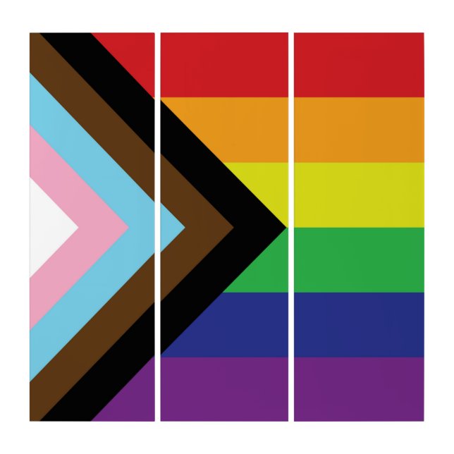 Gay Pride Rainbow Flag Progressive LGBTQIA+ Triptych (Front)