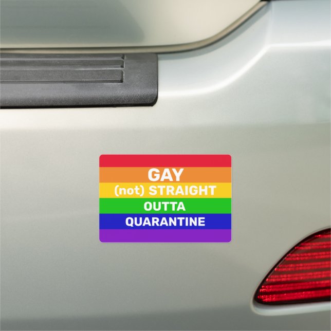 Gay pride rainbow flag quarantine quote paraphrase car magnet (In Situ)