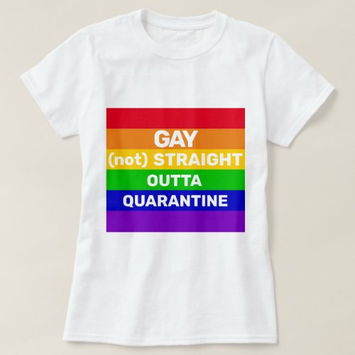 Gay pride rainbow flag quarantine quote paraphrase T_Shirt