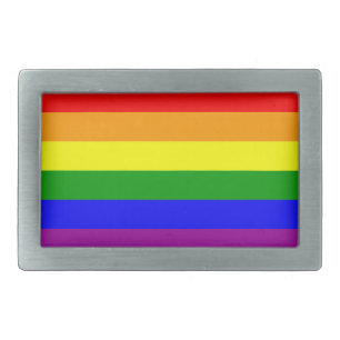 Gay Pride Rainbow Flag Rectangular Belt Buckle