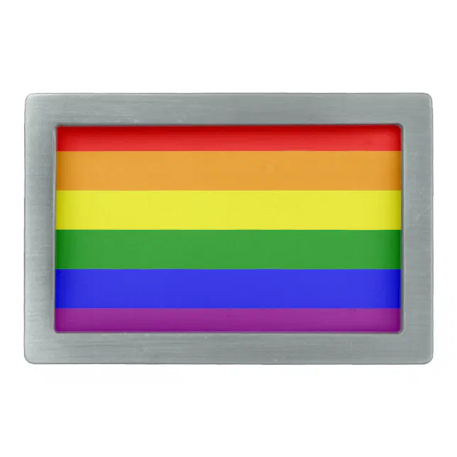 Gay Pride Rainbow Flag Rectangular Belt Buckle | Zazzle