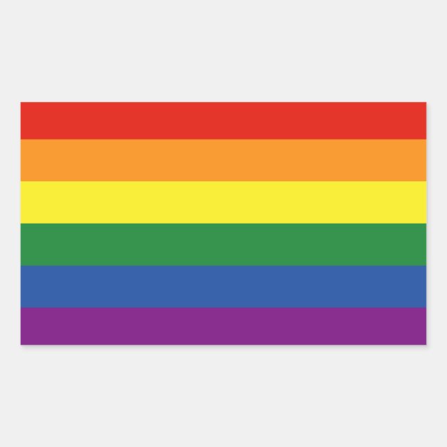 Gay pride Rainbow Flag Rectangular Sticker (Front)