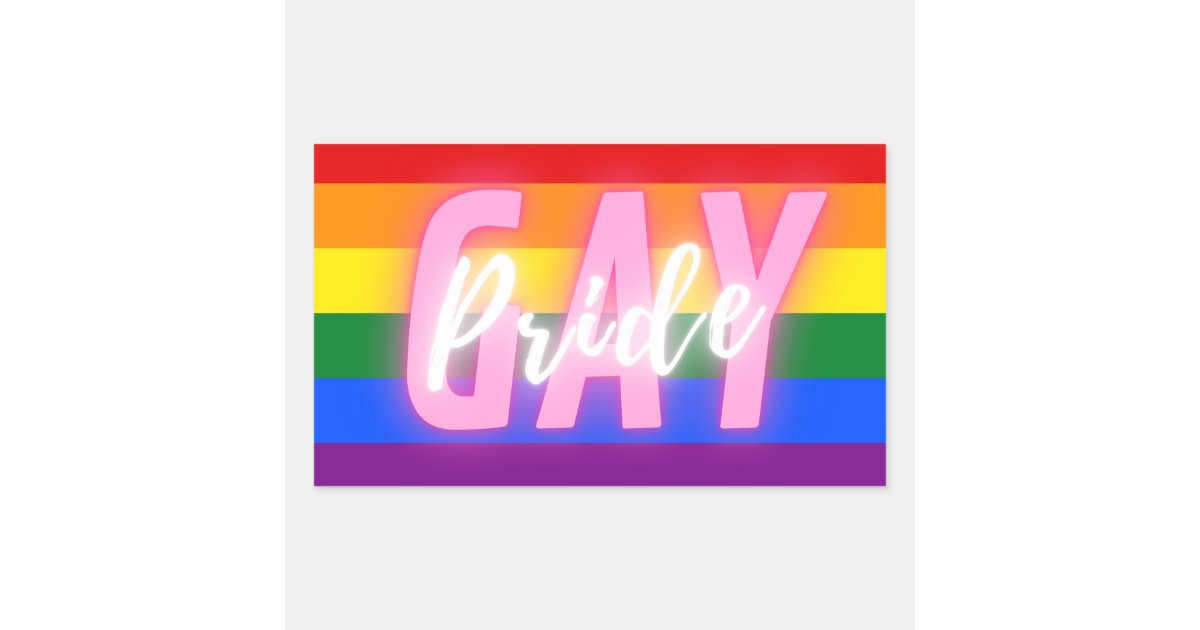 Gay Pride Rainbow Flag Rectangular Sticker | Zazzle