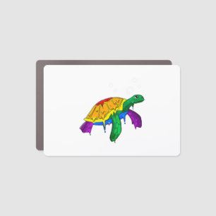 Gay Pride Rainbow Flag Sea Turtle Subtle LGBTQ Car Magnet