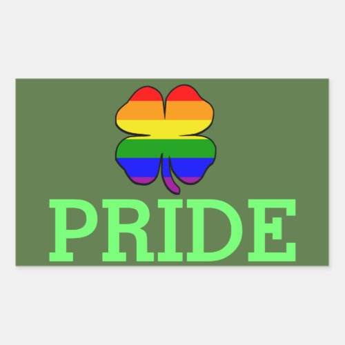 Gay Pride Rainbow flag Shamrock Rectangular Sticker