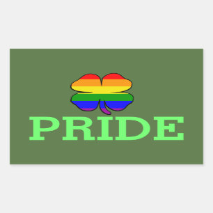 Gay Pride Rainbow flag Shamrock Rectangular Sticker
