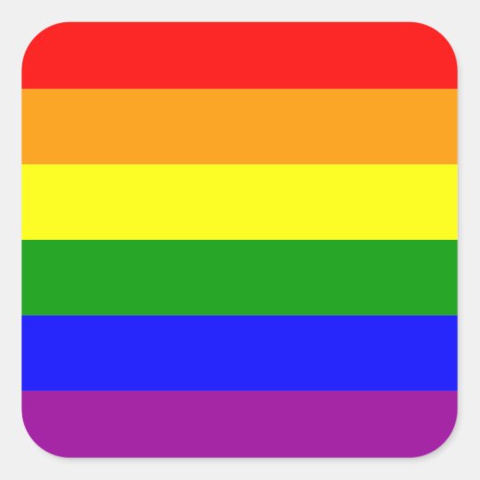 gay pride rainbow flag square sticker zazzlecom