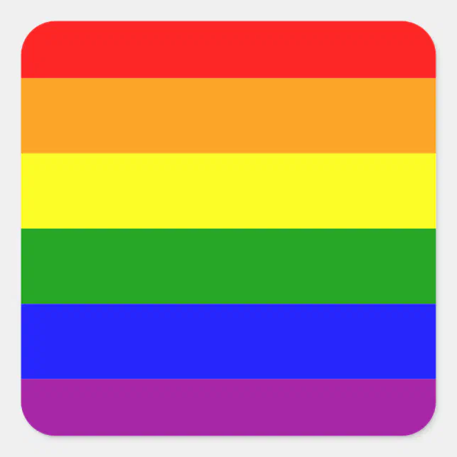 Gay Pride Rainbow Flag Square Sticker | Zazzle