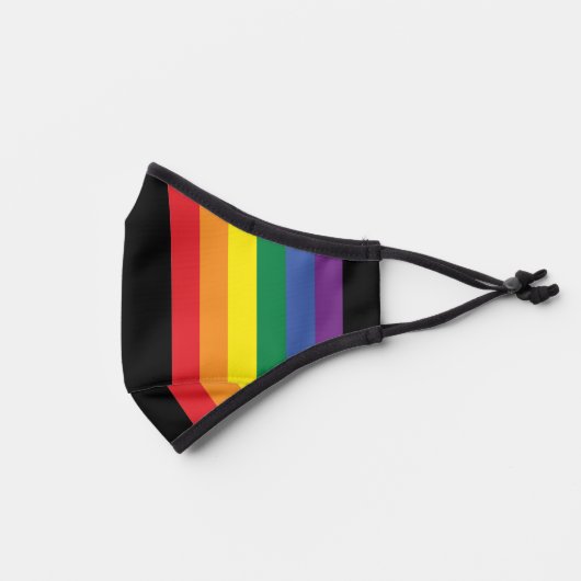 Gay Pride Rainbow Flag Strip Premium Face Mask (Left)