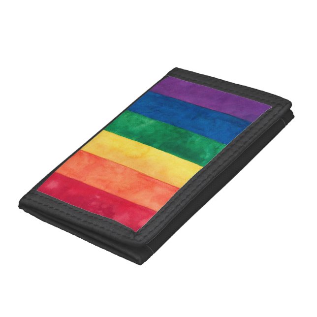 Gay Pride Rainbow Flag Trifold Wallet (Bottom)