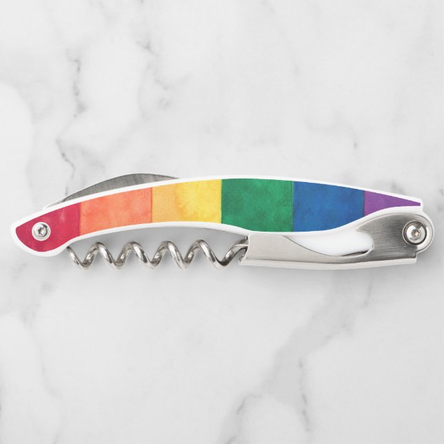 Gay Pride Rainbow Flag Waiter's Corkscrew (Back)