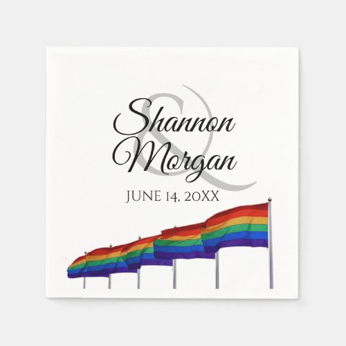 Gay Pride Rainbow Flag Wedding Napkins