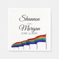 Gay Pride Rainbow Flag Wedding Napkins