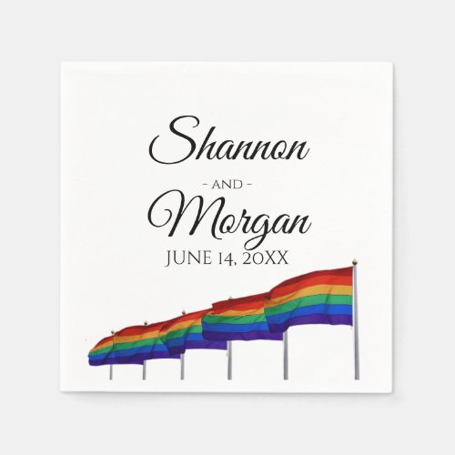 Gay Pride Rainbow Flag Wedding Napkins