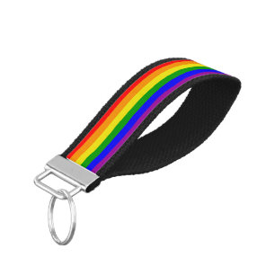Gay Pride Rainbow Flag Wrist Keychain
