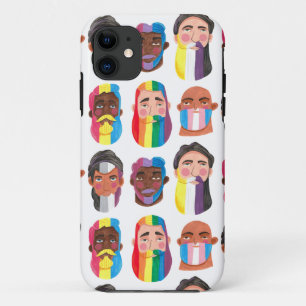 Gay pride rainbow gender flags beard men gift iPhone 11 case