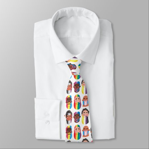 Gay pride rainbow gender flags beard men gift neck tie