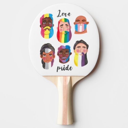 Gay pride rainbow gender flags beard men gift ping pong paddle