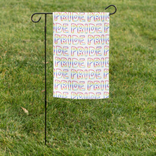 GAY PRIDE Rainbow Handlettering Pattern Colorful Garden Flag
