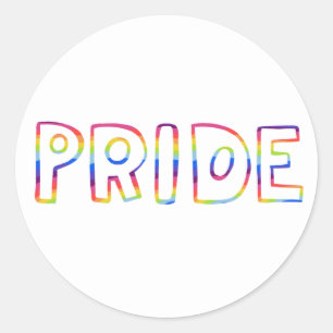 GAY PRIDE Rainbow Handlettering Sheet Set of  Classic Round Sticker