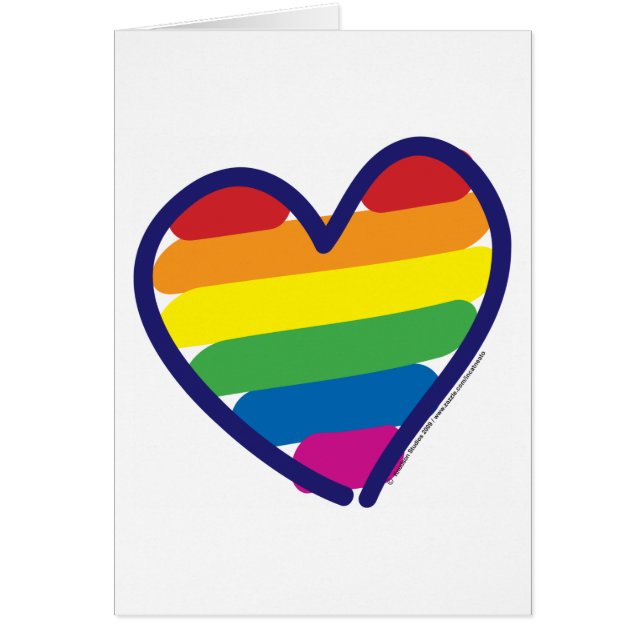 Gay Pride Rainbow Heart Cards (Front)