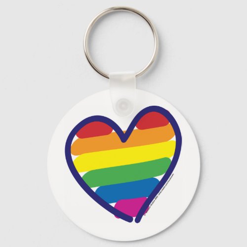 Gay Pride Rainbow Heart Keychain