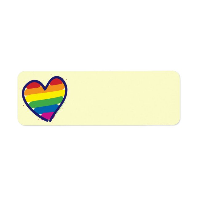 Gay Pride Rainbow Heart Label (Front)