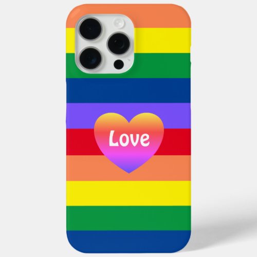 Gay Pride Rainbow Heart LGBTQ Equality  iPhone 15 Pro Max Case