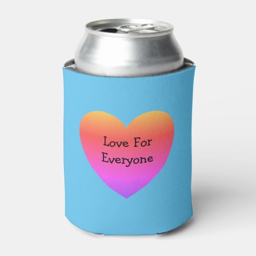 Gay Pride Rainbow Heart Love For Everyone LGBTQ Can Cooler