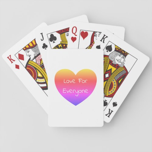 Gay Pride Rainbow Heart Love For Everyone   Playing Cards